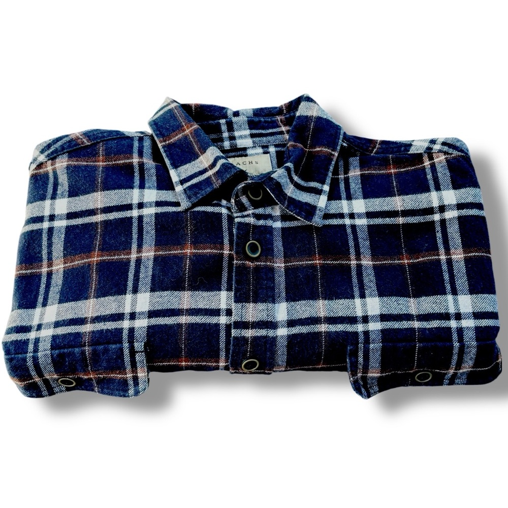 Jachs 100% Cotton Flannel Button Up Long Sleeve Shirt w/ Button Pockets XXL